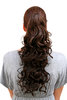 Hairpiece PONYTAIL medium length curls BROWN BRUNETTE (C128 Colour 6) Butterfly-Clip