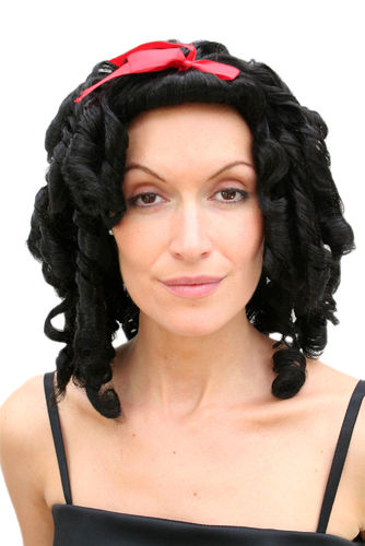 Party/Fancy Dress Lady WIG black colonial civil war VICTORIAN ERA beauty coils curls Gothic Cosplay