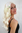 Party/Fancy Dress Wig with pearls HIPPIE flower child beatnik 70ies LONG WHITE BLOND MIDDLE PARTING