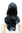 AMAZING high quality LADY WIG raven ebony BLACK long wavy slight curls CUTE FRINGE 60cm Emo Cosplay