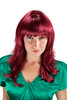 VERY CHIC Lady Quality Wig reddish aubergine eggplant RED fringe LAYERED cut 50 cm Peluca Parrucca
