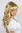 Sexy fashionable Lady Wig honey gold MIXED BLOND strands streaks cute FRINGE wavy ends 50 cm LONG