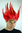 Party/Fancy Dress/Halloween WIG men FIRE DEVIL Loki Demon Imp RED pointy spiny Cosplay