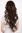 LONG Lady Quality Wig mixed BROWN brunette FRINGE straight top curly ends 60 cm Peluca Parrucca