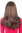 SEXY Lady Quality Wig Very LONG straight BROWN + DARK BLOND strands streaked MIDDLE PARTING 55 cm
