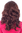 SEXY Lady Quality Wig LONG wavy curly ends BROWN + RED strands streaked MIDDLE PARTING 50 cm