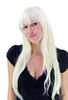Sexy fashionable Lady Wig PLATINUM bright BLOND straight SEXY FRINGE very long 70 cm Cosplay