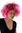 Party/Fancy Dress Lady WIG wild retro 80ies BLACK and PINK mixed spiny strands streaked Drag Queen