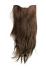 Hairpiece Halfwig 7 Microclip Clip In Extension VERY long straight slight wave wavy BROWN brunette