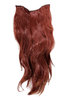 Hairpiece Halfwig 7 Microclip Clip In Extension VERY long straight slight wave wavy DARK RED