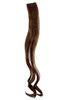 YZF-P1C18-8 One Clip Clip-In extension strand highlight curled wavy micro clip long medium brown