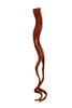 1 Clip-In extension strand highlight curled wavy micro clip, 1,5 inch wide, 25 inches long rust red