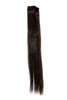 1 x Two Clip Clip-In extension strand straight 3,5 inch wide, 18 inches long dark to medium brown