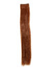 1 x Two Clip Clip-In extension strand straight 3,5 inch wide, 18 inches long light copper brown