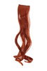 1 x Two Clip Clip-In extension strand highlight curled wavy 3,5 inch wide, 18 inches long rust red