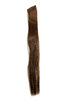 1 x Two Clip Clip-In extension strand highlight straight 3,5 inch wide 25 inches long medium brown