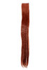 1 x Two Clip Clip-In extension strand highlight straight 3,5 inch wide, 25 inches long rust red
