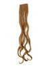 1 x Two Clip Clip-In extension strand highlight curled wavy 3,5 inch wide, 25 inches long blond