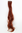 1 x Two Clip Clip-In extension strand highlight curled wavy 3,5 inch wide, 25 inches long rust red