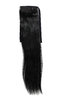 YZF-TS18-1 Hairpiece Pontail Pigtail extension slim light straight comb and ribbon deep black 18"