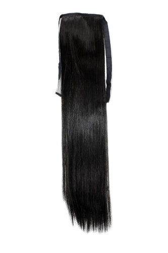 YZF-TS18-3 Hairpiece Pontail Pigtail extension slim light straight comb and ribbon dark brown