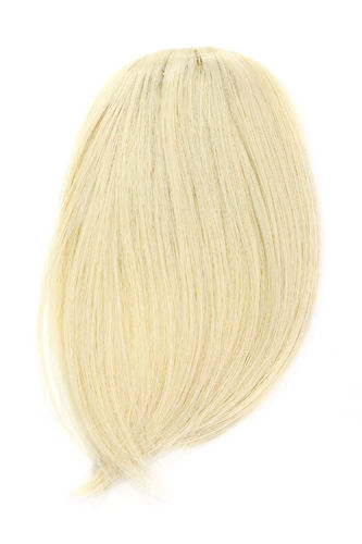 Hair Piece Clip in Bangs Fringe HIGH QUALITY synthetic fiber BRIGHT BLOND straw strawblond