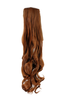 Hairpiece PONYTAIL (comb & ribbon wrap-around system) extension pigtail long slightly CURLED BROWN