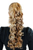 JL-3254-HL2374B Ponytail Hairpiece extension long curled large curls blond mix claw clamp 18"