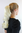 Ponytail Hairpiece extension medium length straight bouncing curving tips platinum blond 16"