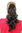 SC-32-6T8 Ponytail Hairpiece extension medium length curly curls brown mix buttterfly claw grip 14"