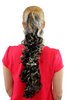 BR0516-10F24B Ponytail Hairpiece extension very long curled curls claw clamp brown blond mix 24"