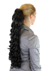 Ponytail Hairpiece extension very long elaborately curled ringlets dark brown claw clamp 25"