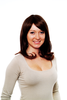 Lady Quality Wig DARK BROWN innocent demure looking yet coyly curving ends shoulder length straight