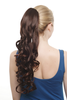 Hairpiece PONYTAIL extension VERY long BEAUTIFUL coiling spiral curls MIXED BROWN mahogany