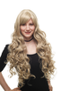 LADY QUALITY WIG extremely long great volume parted bangs MIXED blond strands curly Visual Kei Glam