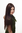 Lady Quality Wig VERY LONG straight middle parting DARK BROWN + strands of reddish brown mahogany