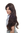 Lady Quality Wig long straight with wavy ends DARK BROWN with strands of reddish brown mahogany