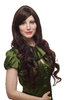 Lady Quality Wig long straight with curling ends DARK BROWN with strands of reddish brown mahogany