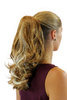 Ponytail Hairpiece extension medium length wavy blond streaked platinum highlights claw clamp 16"