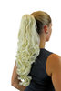 JL-4019-613 Ponytail Hairpiece extension long curled curls platinum blond claw clamp 20"