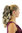Ponytail Hairpiece extension medium length curled curls claw clamp brown streaked with blond 16"