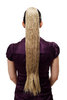 Hairpiece PONYTAIL with Claw Clamp/Clip extremely long straight & smooth blond mix 70 cm