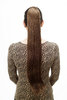 Hairpiece PONYTAIL with Claw Clamp/Clip extremely long straight & smooth medium brown T113-10 70 cm