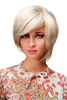 Super cute Lady Quality Wig short voluminous asymmetrical cut parting light blond mix
