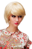 E-039-24BT613 Super cute Lady Quality Wig blond mix platinum tips parting short voluminous