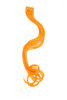 One Clip-In extension strand highlight curled wavy micro clip, 1,5 inch wide, 25 inches long orange