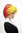 Lady Quality Wig Cosplay short wild frayed spikey punky fluffed red and yellow SA055-RED-T2/04