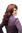 Lady Quality Wig long wavy top + curly ends brown highlighted + brown strands long fringe