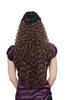 Hairpiece Halfwig 7 Microclip Clip-In Extension long stringy crimpy curls latin shiny oily wet-look