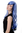 Lady Quality Wig Cosplay very long various shades of blue fringe parted to side Emo Wave Goth